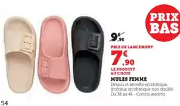 Hyper U Mules femme offre