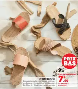 Hyper U Mules femme offre