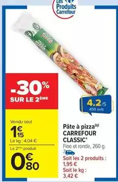 Carrefour Market Carrefour - pâte à pizza classic offre