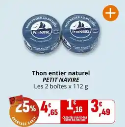 Coccinelle Express Petit navire - thon entier naturel offre