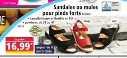 Norma Sandales ou mules pour pieds forts femme offre