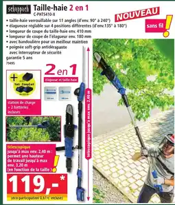 Norma SCHEPPACH Taille-haie 2 en 1 offre