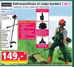 Norma SCHEPPACH Débroussailleuse et coupe-bordure 2 en 1 offre