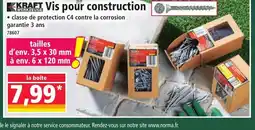 Norma KRAFT Vis pour construction offre