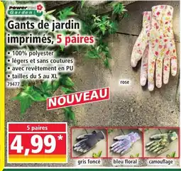 Norma Gants de jardin imprimés, 5 paires offre