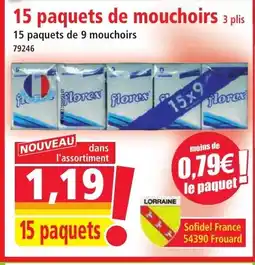 Norma 15 paquets de mouchoirs 3 plis offre
