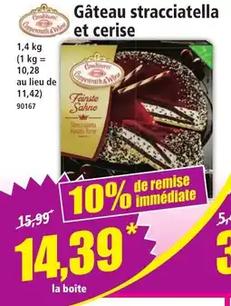Norma Gâteau stracciatella et cerise offre