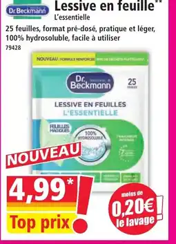 Norma DR BECKMANN Lessive en feuille offre