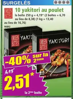 Norma ORIEN BITES 10 yakitori au poulet offre