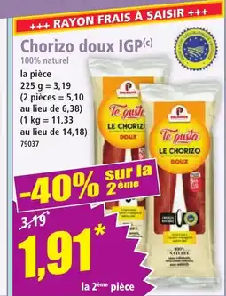 Norma Chorizo doux IGP offre