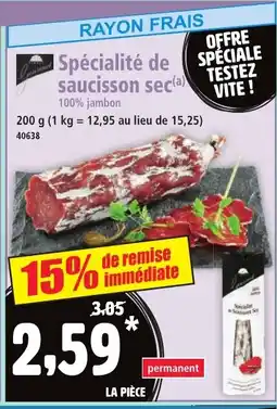Norma Spécialité de saucisson sec offre