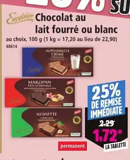 Norma EXCELSIOR Chocolat au lait fourre ou blanc offre
