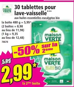 Norma MAISON VERTE 30 tablettes pour lave-vaisselle offre