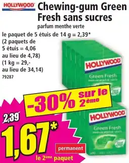 Norma HOLLYWOOD Chewing-gum Green Fresh sans sucres offre