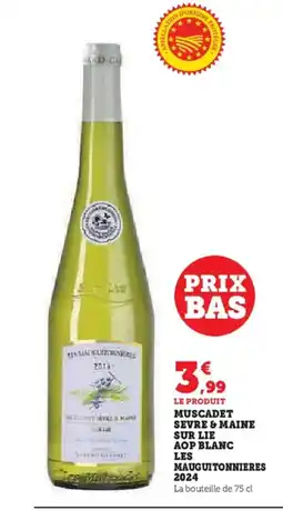 Super U Muscadet sevre & maine sur lie aop blanc offre