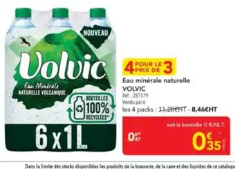 METRO VOLVIC Eau minérale naturelle offre