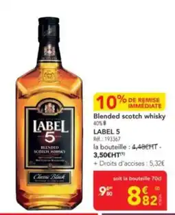 METRO LABEL 5 Blended scotch whisky offre