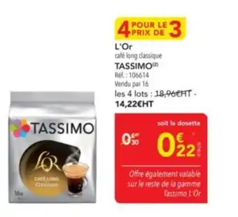 METRO TASSIMO L'Or offre