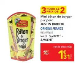 METRO JUSTIN BRIDOU Mini bâton de berger pur porc offre