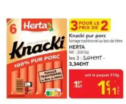 METRO HERTA Knacki pur porc offre