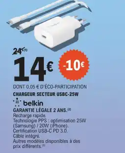 E.Leclerc BELKIN Chargeur secteur USBC-25W offre