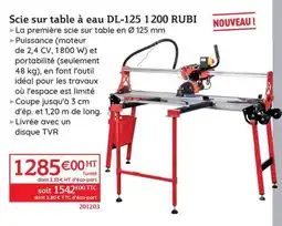 Quéguiner RUBI Scie sur table à eau DL-125 1200 offre