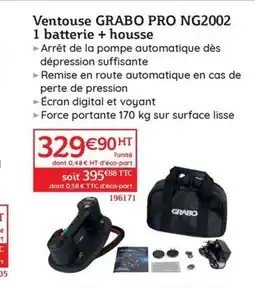 Quéguiner Ventouse GRABO PRO NG2002 1 batterie + housse offre