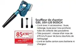 Quéguiner BOSCH Souffleur de chantier GBL 18V-120 offre