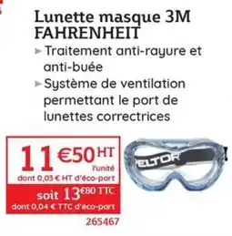 Quéguiner Lunette masque offre