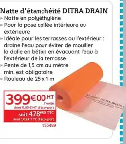 DITRA DRAIN Natte d'étanchéité
