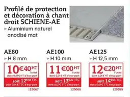 Quéguiner Profilé de protection et décoration à chant offre
