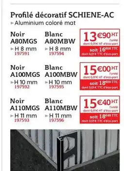 Quéguiner Profilé décoratif SCHIENE-AC offre