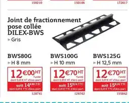 Quéguiner Joint de fractionnement pose collée offre
