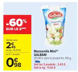 Carrefour GALBANI Mozzarella Mini offre