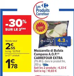 Carrefour CARREFOUR EXTRA Mozzarella di Bufala Campana A.O.P. offre