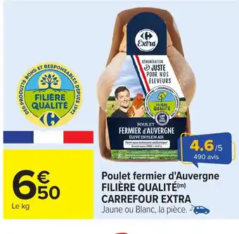 Carrefour FILIÈRE QUALITÉ CARREFOUR EXTRA Poulet fermier d'Auvergne offre