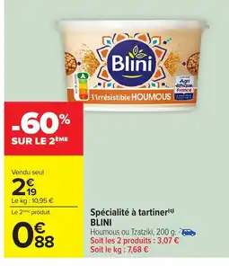 Carrefour BLINI Spécialité à tartiner offre
