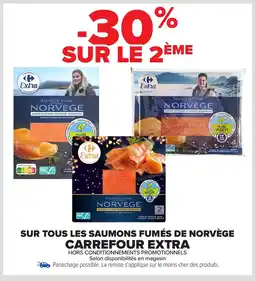 Carrefour CARREFOUR EXTRA Sur tous les saumons fumés de norvège offre