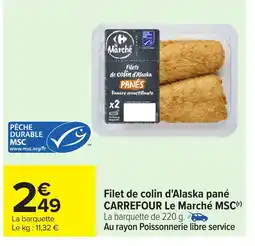 Carrefour Filet de colin d'Alaska pané offre
