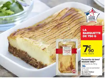 Carrefour MAISON TINO Parmentier de bœuf offre