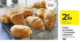 Carrefour 5 pains au chocolat + 5 croissants ordinaires offre