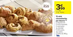 Carrefour 15 mini viennoiseries pur beurre offre