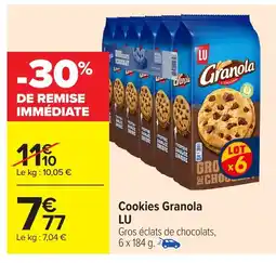 Carrefour LU Cookies Granola offre