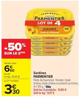 Carrefour PARMENTIER Sardines offre
