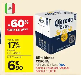 Carrefour CORONA Bière blonde offre