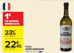 Carrefour HENRI BARDOUIN Pastis offre