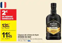Carrefour RIVIÈRE DU MAT Liqueur de crème et rhum offre