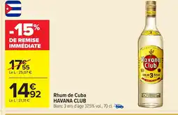 Carrefour HAVANA CLUB Rhum de Cuba offre