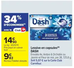Carrefour DASH Lessive en capsule offre
