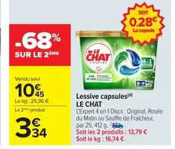 Carrefour LE CHAT Lessive capsules offre
